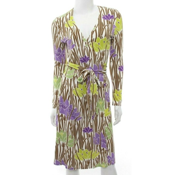 Manuel Canovas Dresses & Skirts - Manuel Canovas Floral Wrap Dress Long Sleeve Stretch